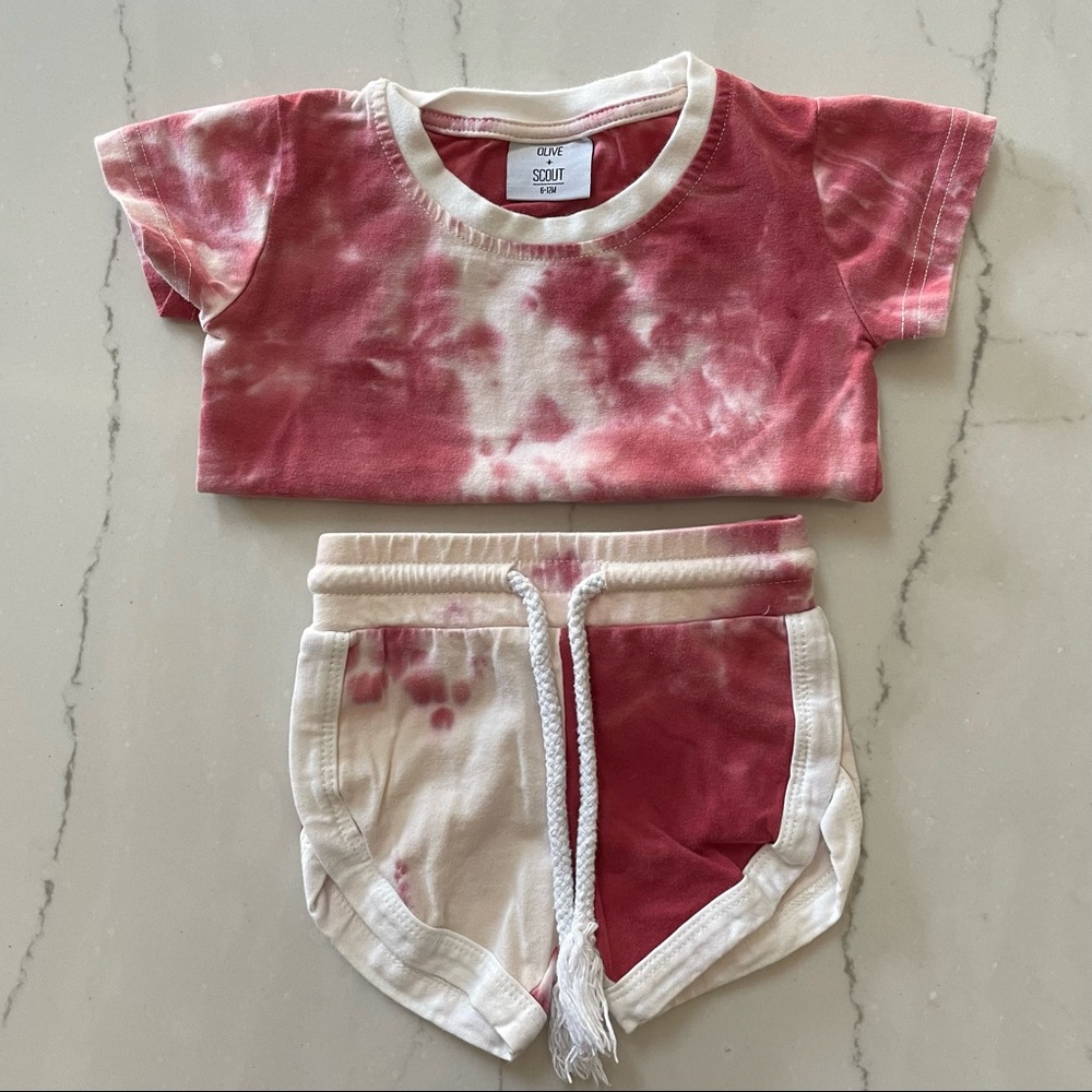 Olive and Scout tie dye outfit 6-12mo